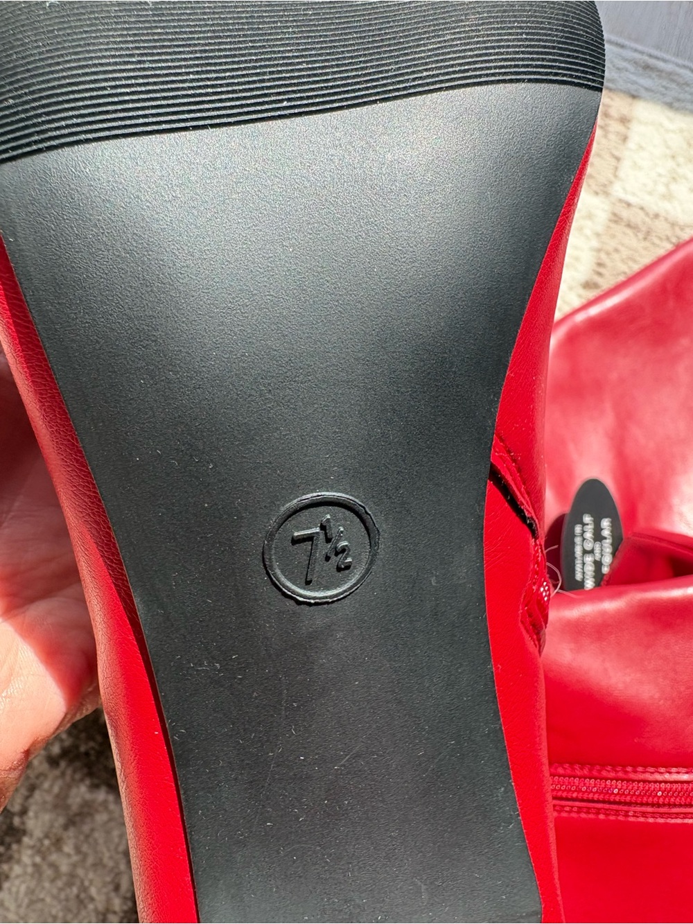 Stylish Red Knee-High Block Heel Boots - Women - Picture 2 of 2